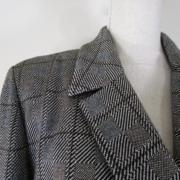 St. John Collection Metallic Gray Plaid Double Breasted Skirt Suit 10 Formal - Picture 4 of 16